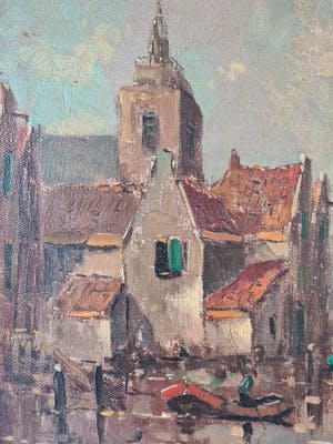 Niet of onleesbaar gesigneerd - Dorp aan een riviertje kopen? Bied vanaf 1!