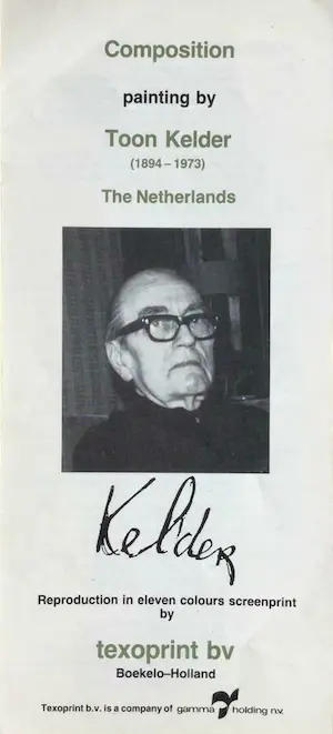 Toon Kelder - Composition, zeefdruk op katoenzijde. kopen? Bied vanaf 1!