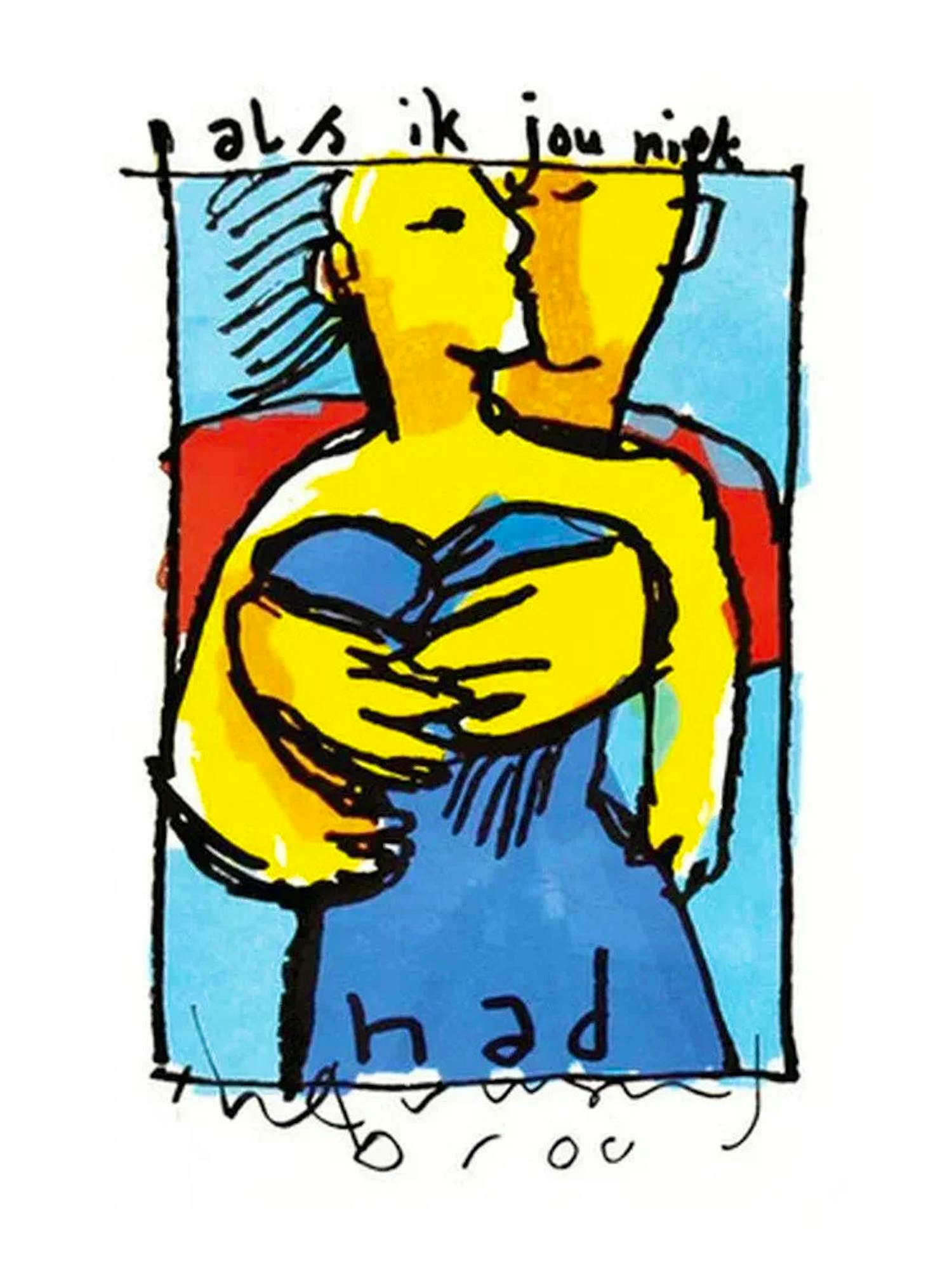 Herman Brood - Kleurengiclee (op canvas) ALS IK JOU NIET HAD XXL kopen? Bied vanaf 149!