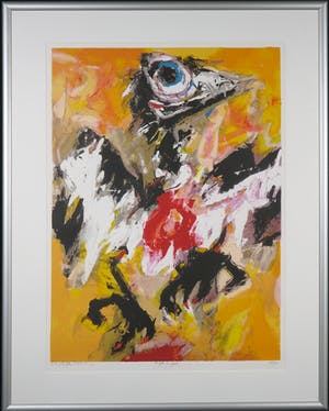 Charlotte Molenkamp - Zeefdruk, Vogel in geel - Ingelijst (Groot) kopen? Bied vanaf 1!