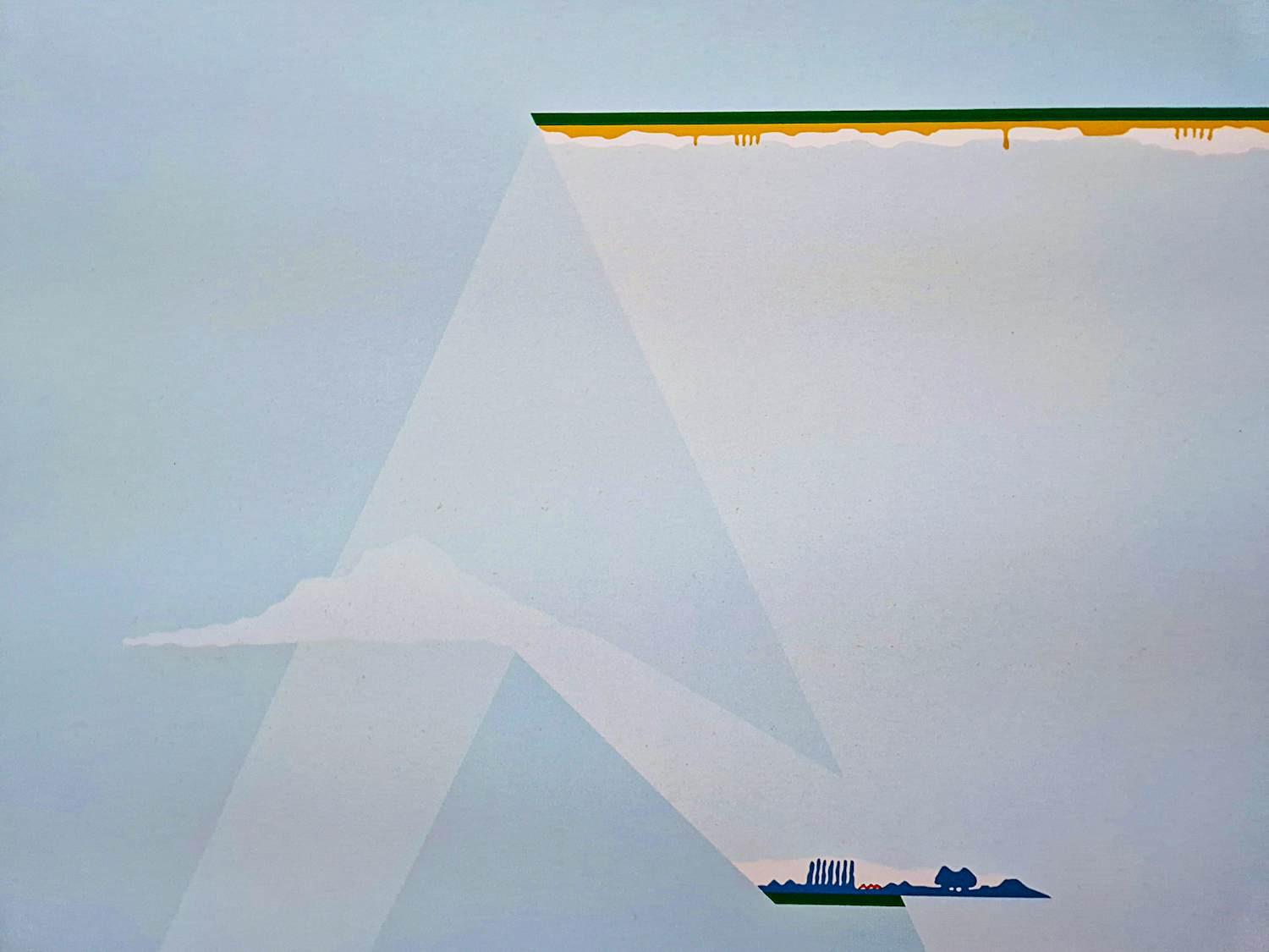 Han Jansen - grote geometrische zeefdruk "verschuivend landschap" - 70 exemplaren - gesignrd kopen? Bied vanaf 39!
