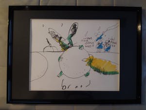 Herman Brood - grote tekening, ingelijst en gesigneerd kopen? Bied vanaf 775!