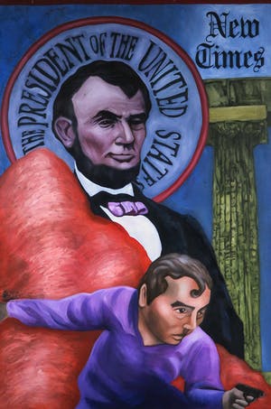 Jan Bollaert - Gemengde techniek op Board, New Times - Ingelijst kopen? Bied vanaf 50!