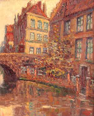 Lucien Frennet - "Le pont Flamand" Brugge verkocht voor € 150!