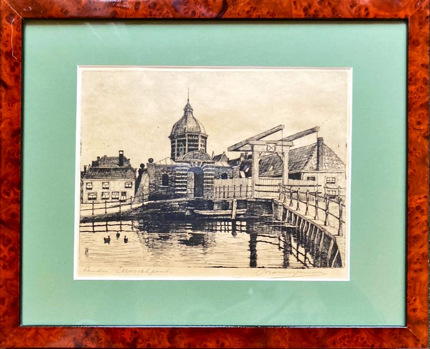 Marius Janssen - Stadsgezicht Morschpoort Leiden verkocht voor € 75!