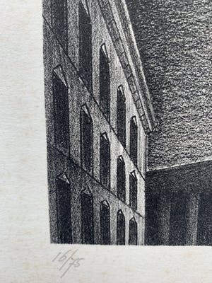 Jeroen Henneman - lithografie - 'Eerste blik op de stad' - 1982 kopen? Bied vanaf 75!