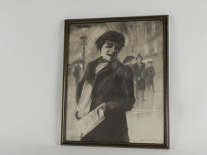 Egbert Oudendag - Kranten verkoper in de regen kopen? Bied vanaf 1!