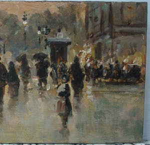 Niet of onleesbaar gesigneerd - P.Fontaine 20e eeuw Frans stadsgezicht kopen? Bied vanaf 10!