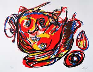 Karel Appel - "Tete Volante" 1966 verkocht voor € 1199!