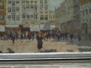 Sophus Levinsen - Olieverf op board , ingelijst , De Grote Markt in Brussel kopen? Bied vanaf 250!