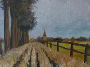 Niet of onleesbaar gesigneerd - Landschap met bomenrij kopen? Bied vanaf 10!