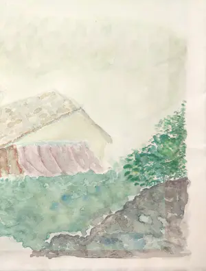 Niet of onleesbaar gesigneerd - Aquarel, Dorpsgezicht kopen? Bied vanaf 1!
