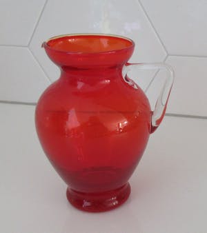 Empoli Glas - Sixties rode glazen kan kopen? Bied vanaf 10!