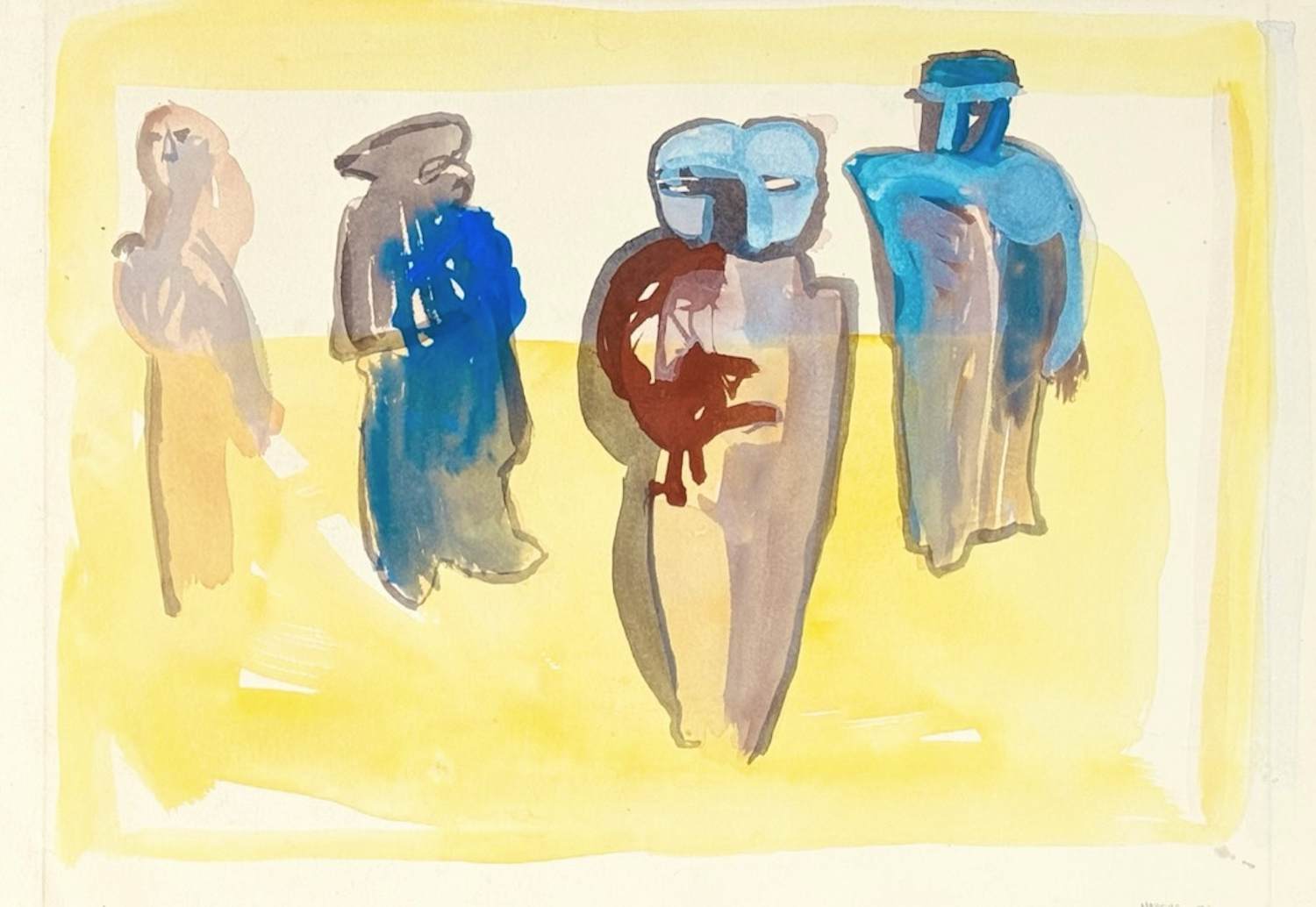 Marcus De Vestele - Abstrakte Komposition mit 4 Figuren von 1974 kopen? Bied vanaf 150!