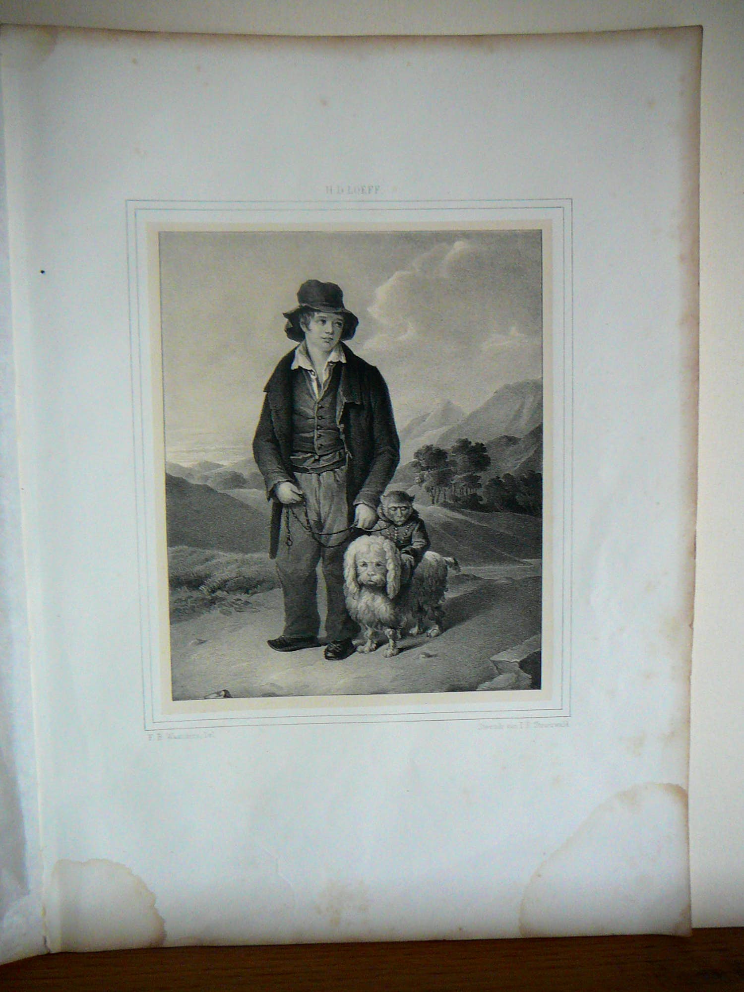 Jan Dam Steuerwald - De Savoijaard met een hond en een aap verkocht voor € 20!