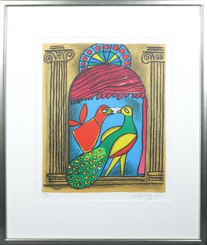 Corneille - Zeefdruk, Le Paon Amoureux - Ingelijst kopen? Bied vanaf 150!