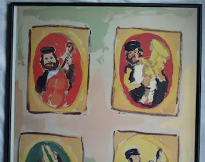 Mane-Katz - Ingelijst affiche Haifa Museum , Jewish Shtetl Wedding Orchestra kopen? Bied vanaf 1!