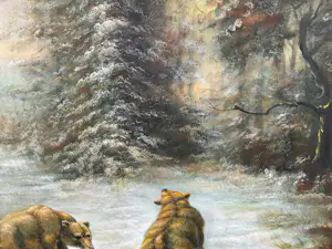 Onbekend - ‘Drie beren in de winter’ gesigneerd G.Hofman kopen? Bied vanaf 20!