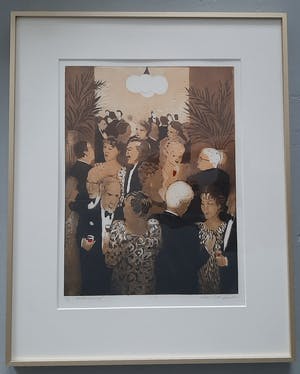 AcheterWilly Belinfante - 'Cocktailparty' Aquatint? Enchérissez de 85!