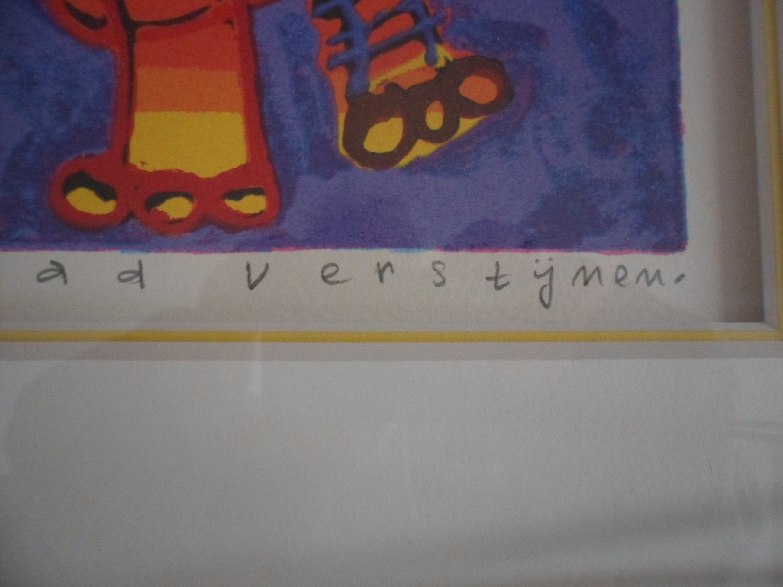 Ad Verstijnen - Zeefdruk, titel,"Olifant Olli met zonnebril". kopen? Bied vanaf 35!