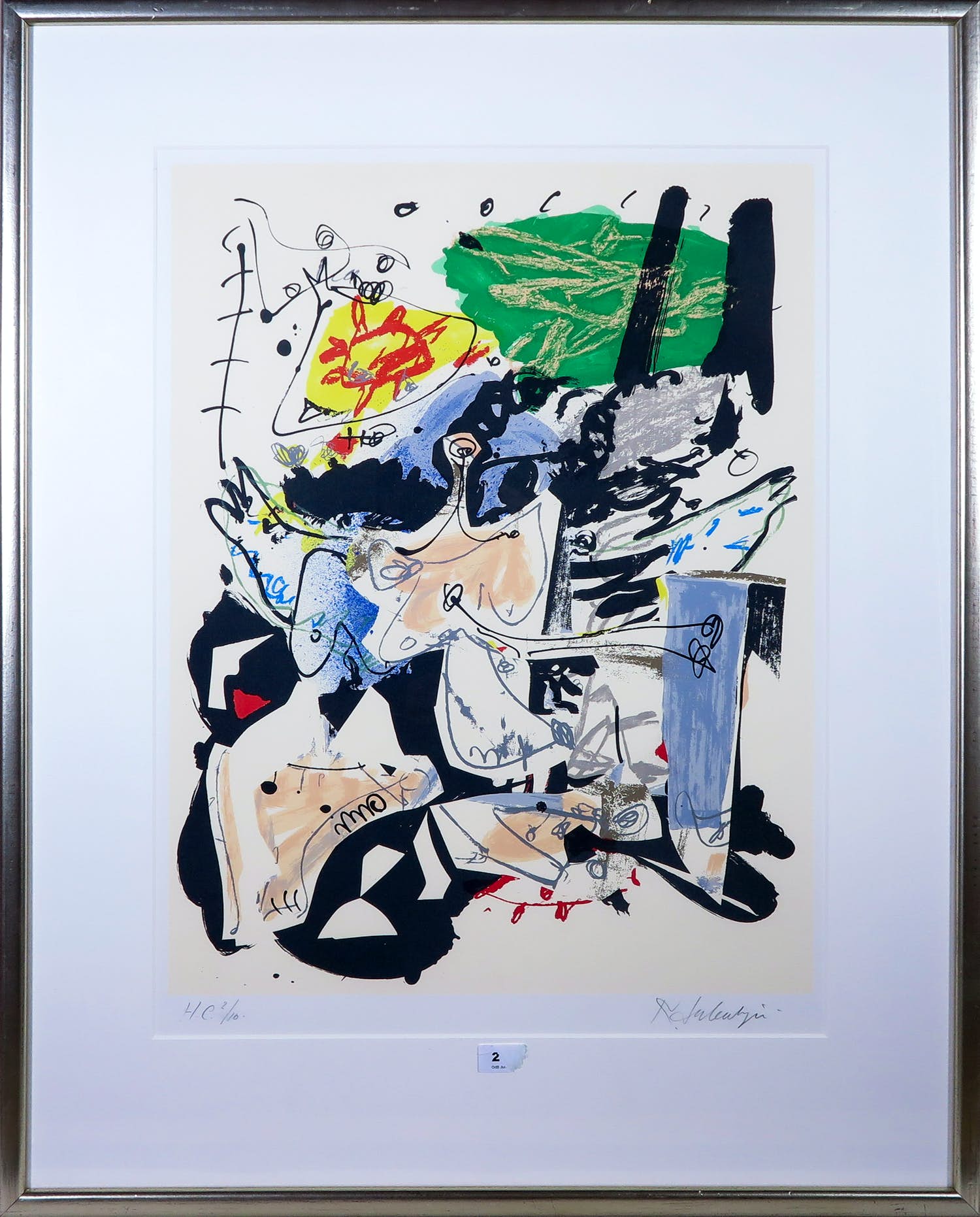 Kees Salentijn - Zeefdruk, Abstracte compositie - Ingelijst kopen? Bied vanaf 40!
