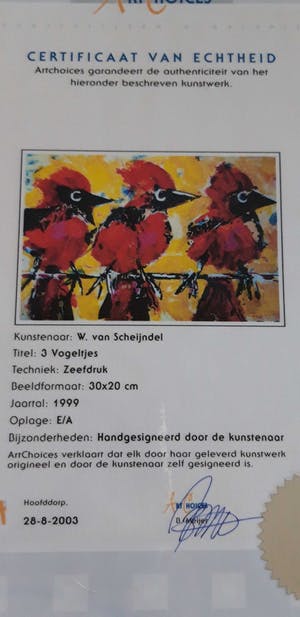 Willem van Scheijndel - 3 Vogeltjes kopen? Bied vanaf 25!