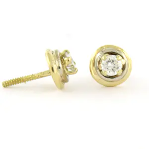 14k geel gouden solitair oorknoppen met briljant geslepen diamant tot. 0,30ct kopen? Bied vanaf 410!