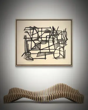 Silvin Bronkart - Hochwertige abstrakte Komposition aus dem Jahr 1949 kopen? Bied vanaf 550!