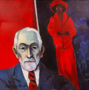 Hélène van Stralen - Olieverf op doek, Dame in rood verkauft für € 100!