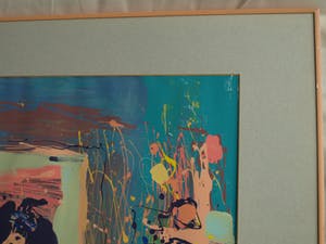 Emeke Buitelaar - Litho of monoprint? , Abstracte voorstelling – gesigneerd & ingelijst – 1988 kopen? Bied vanaf 40!