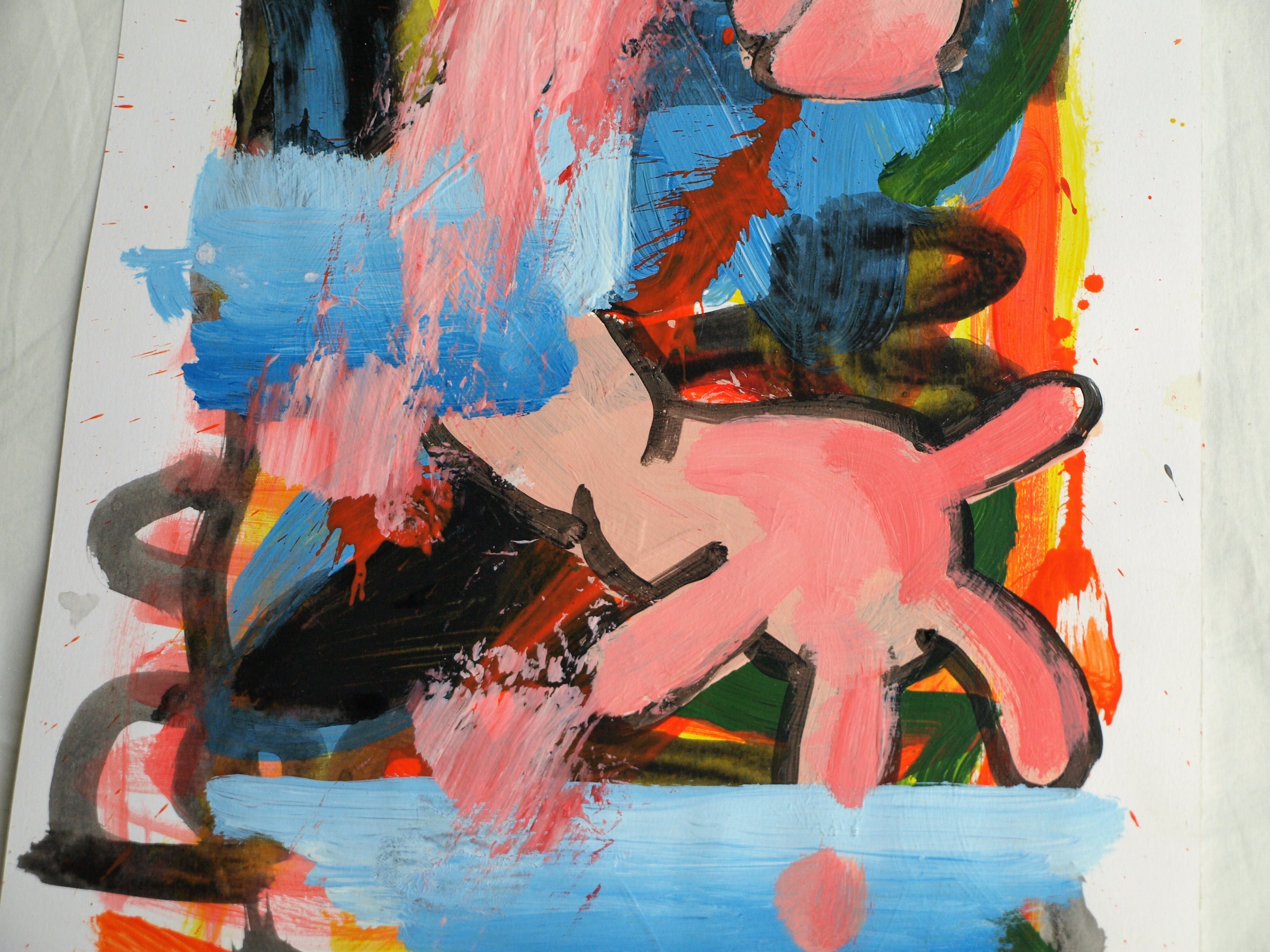 Peter Klashorst - Acrylverf op papier , Abstract 5 - 2016 kopen? Bied vanaf 30!