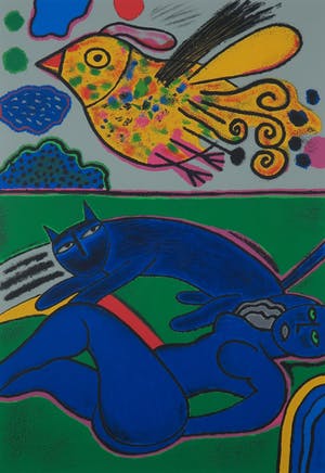 Corneille - Zeefdruk, Le doux félin de l'été - Ingelijst (Groot) kopen? Bied vanaf 250!