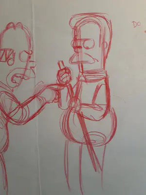 Matt Groening - originele productietekening The Simpsons, ingelijst + Certificaat kopen? Bied vanaf 100!