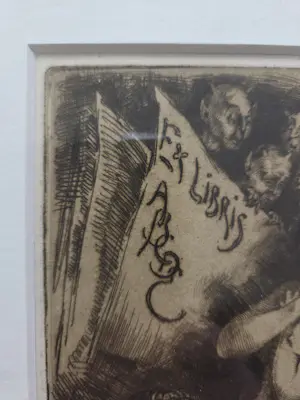 Victor Mignot - Naakt. Portret vrouw. Ex Libris. kopen? Bied vanaf 139!