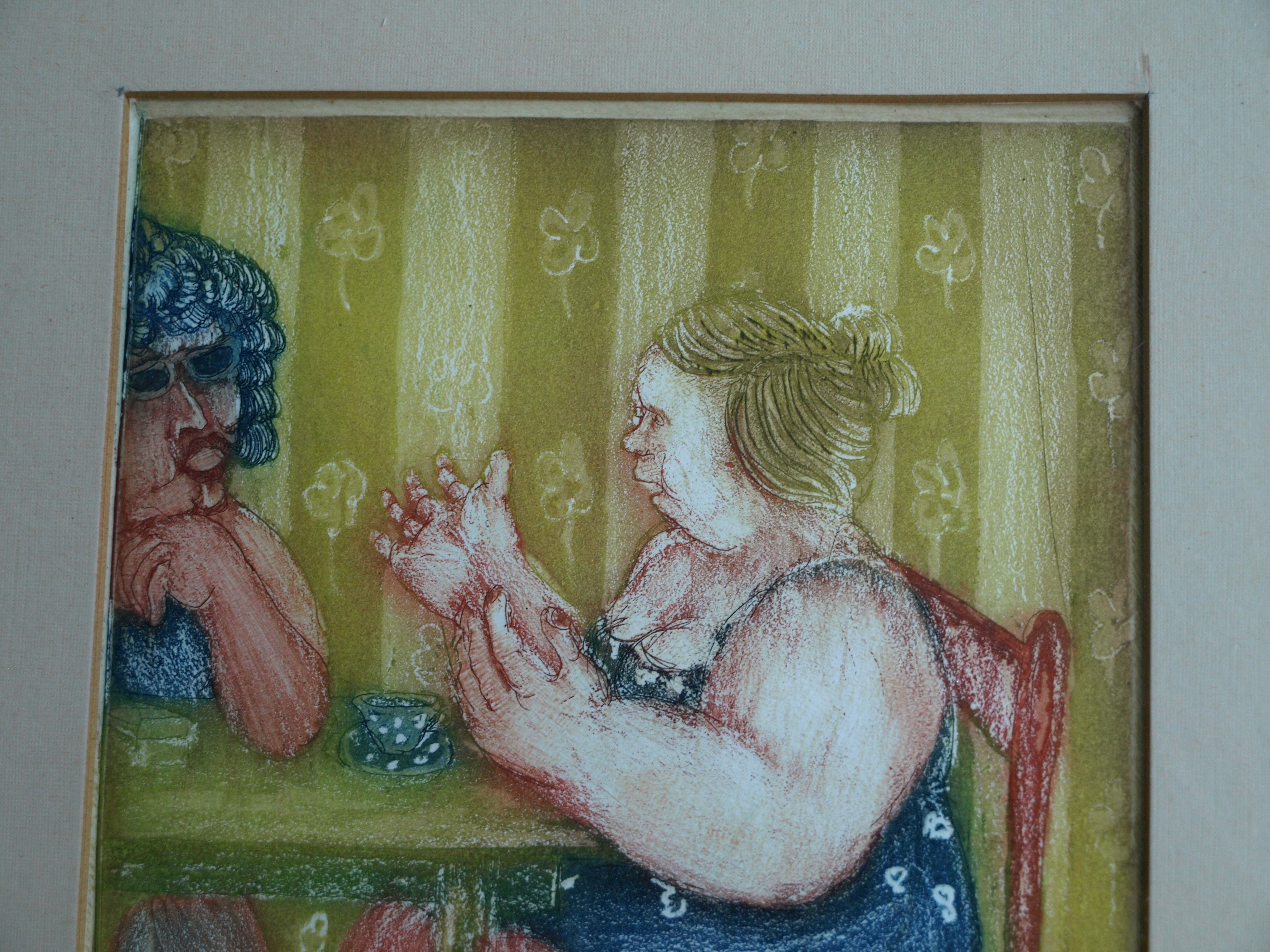 Wim Worm - Ets , Mary II, Aan tafel – gesigneerd en ingelijst – 1971  kopen? Bied vanaf 25!