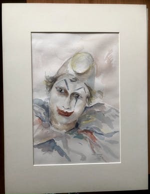 Carel Verbraak - 2 Schitterende gesigneerde aquarellen in passe-partout van " CLOWN " kopen? Bied vanaf 45!