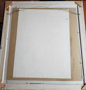 Klaas Pijlman - Olieverf op board, "figuren in het vuur die hogere macht aanbidden" kopen? Bied vanaf 1!