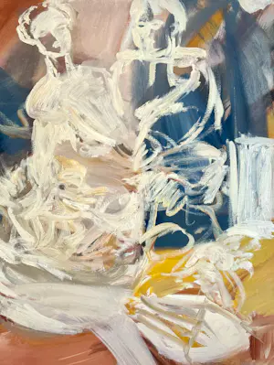 Marcus De Vestele - Große abstrakte Komposition mit zwei Figuren – Öl auf Leinwand, ca. 1972 kopen? Bied vanaf 200!