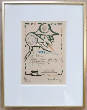 Pierre Alechinsky - Neufchateau, litho (netjes ingelijst) kopen? Bied vanaf 350!