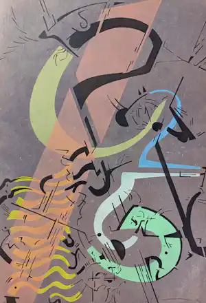 Pavel Husa - Abstracte compositie, linosnede (zeer kleine oplage) verkauft für € 45!