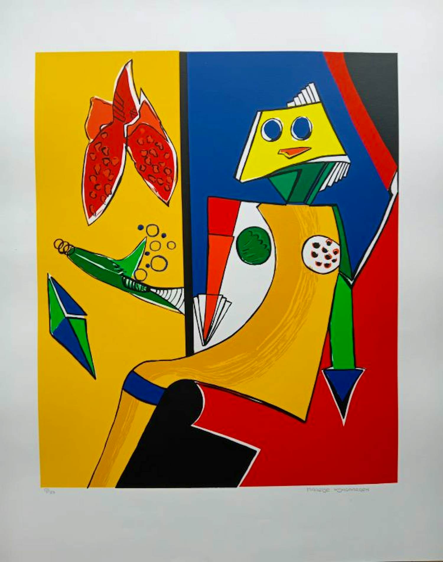 Maartje Wijngaarden - Kleurenzeefdruk DE VLINDER Handgesigneerd kopen? Bied vanaf 45!