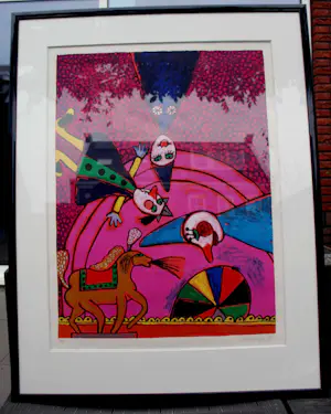 Corneille - Ingelijste litho: zonder titel - 1990 kopen? Bied vanaf 499!