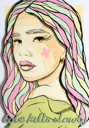 El Bocho - 3D - Portrait - Love kills slowly verkocht voor € 80!