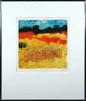 Carlo Mattioli - Zeefdruk/Reliëfdruk, Landschap - Ingelijst verkocht voor € 35!