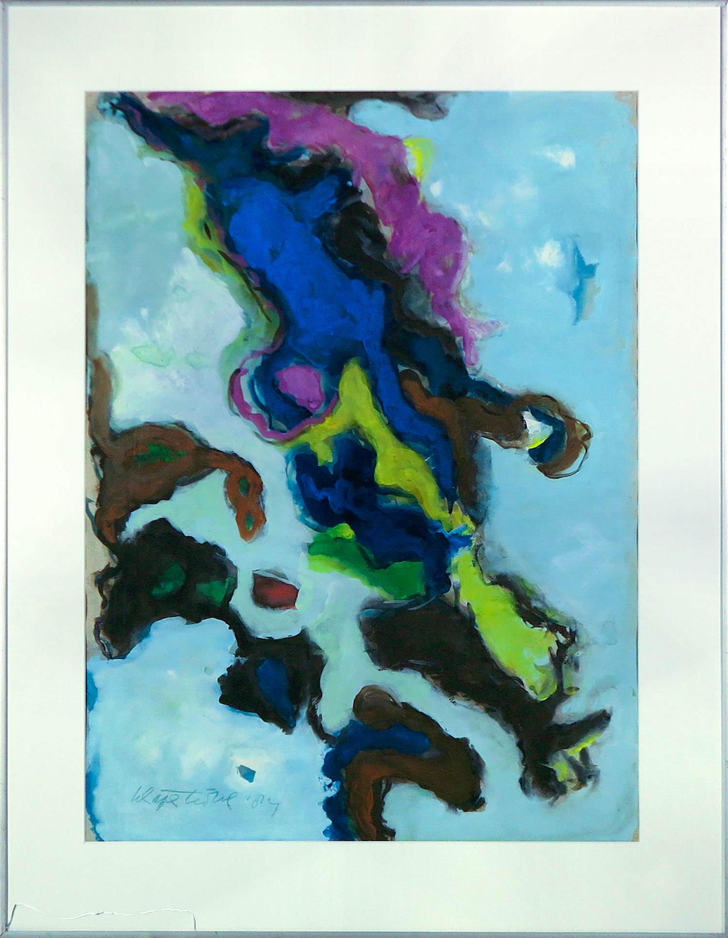 Gerard Schaperkotter - Gouache op papier, Paysage - Ingelijst verkocht voor € 50!