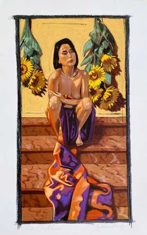 Nico Vrielink - Jean met zonnebloemen (groot) kopen? Bied vanaf 75!