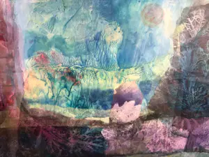 Greet Lyklema - Kleurrijk landschap kopen? Bied vanaf 100!