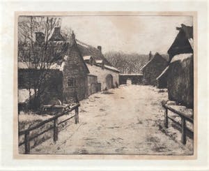 Willem Witjens - Boerderij Nederhemert in de Winter - Ets kopen? Bied vanaf 55!