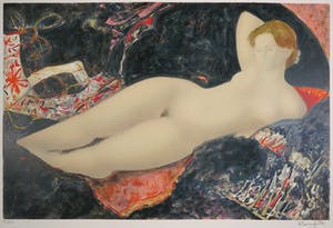 Alain Bonnefoit - Litho, Grand nu au sofa noir kopen? Bied vanaf 1!