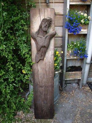 Klaas Pijlman - Buste van Chamotte / Aardewerk op paneel , Jezus Christus - ca. 1970 kopen? Bied vanaf 1!